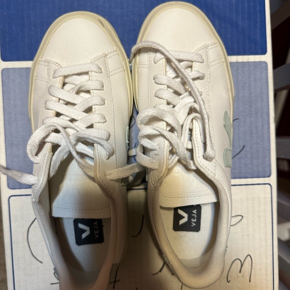 VEJA CAMPO CHROMEFREE LEATHER WHITE MATCHA sneakers - Picture 4 of 6